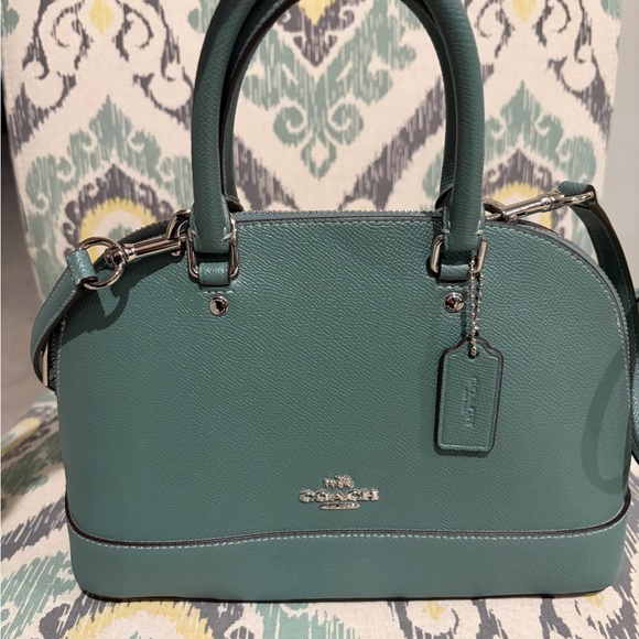 Coach Crossgrain Leather Dome Sierra Satchel in Sage Green EUC - Picture 7 of 7